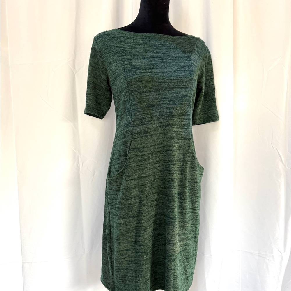 Hubris Apparel Dark Green Women's Knit Dress with Pockets, Size M